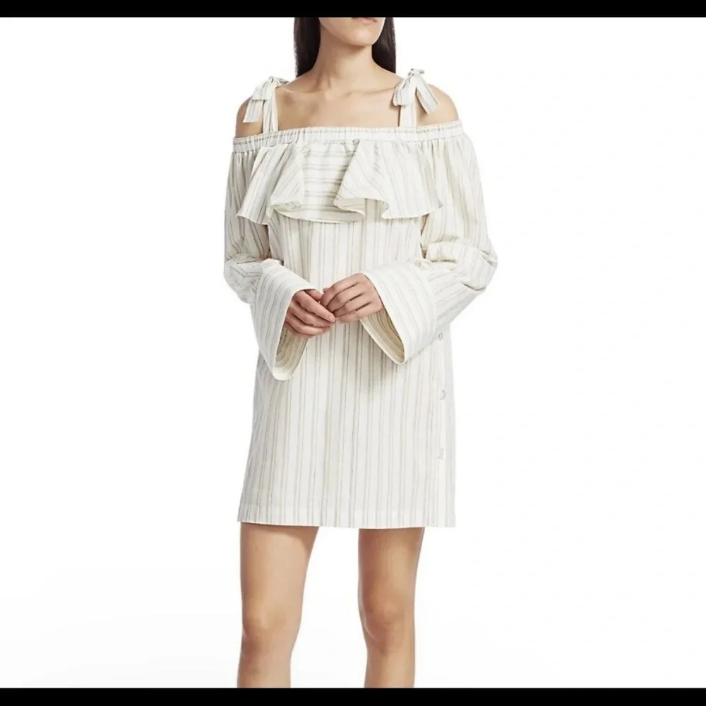 Baum und Pferdgarten NWOT Dance Arina Stripe Cold-Shoulder Shift Dress Women’s S